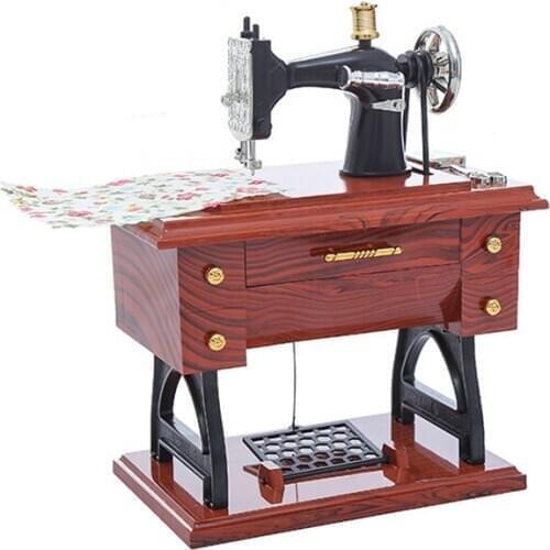 2020 Retro Sewing Machine Music Box High Quality Vintage Style Mechanical Birthday Gift Table Decor Music Box