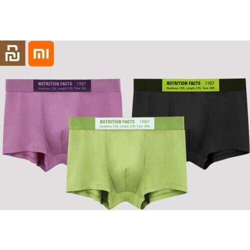3pcs xiaomi youpin mens underwear boxer modal mid-waist sexy belt breathable boxer shorts summer underwear