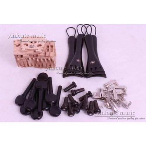 4 set New Violin parts Tailpniece Ebony Wood High quality #31 and Fine tuning pegs bridge
