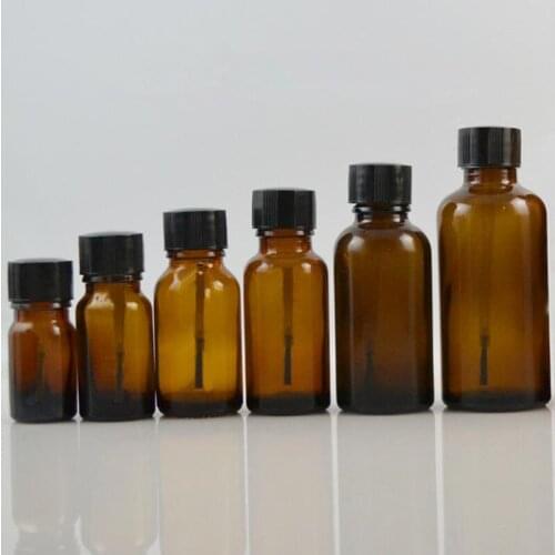 5ml/10ml/15ml/20ml Amber Glass Nail Polish Glass Bottle, Brown Glass Oil Bottle With Brush Cap, Glass Container F20171794