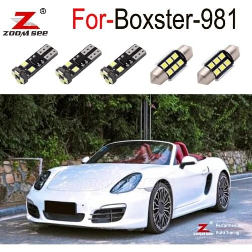 7pc LED footwell door lamp + LED Interior trunk Lights bulb For Porsche for Boxster 981 Base S ( 2012 + )