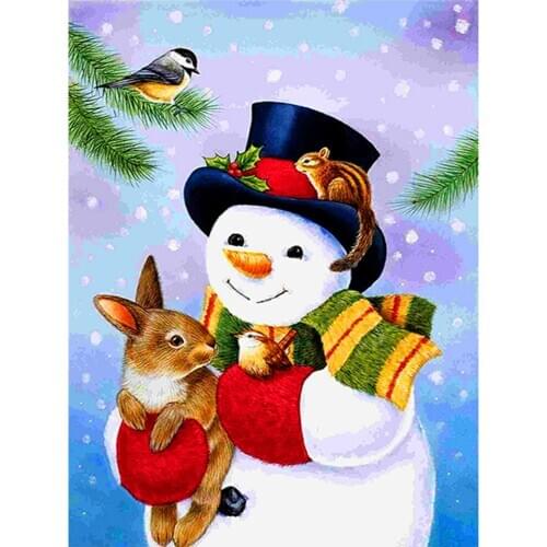 5D new full diamond Christmas snowman and rabbit mosaic diamond painting embroidery decoration home decoration