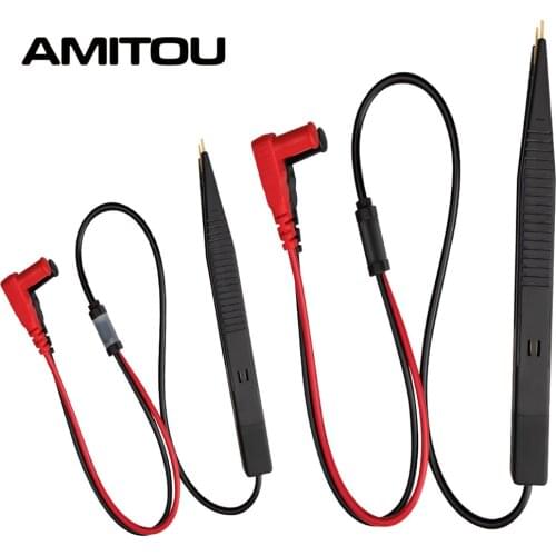 AMITOU Universal Chip Test Clip Lead Probe Tweezer Capacitor Resistance tweezers for Resistor Digital Multimeter Capacitor