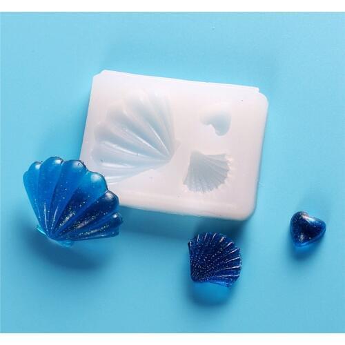 Aomily New Style Sea Shell Love Heart Shape Silicone Mold Handmade Cookies Chocolate Mould Kitchen Cake Fondant DIY Baking Tools