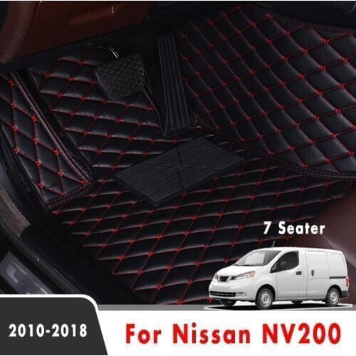 Car Floor Mats For Nissan NV200 2018 2017 2016 2015 2014 2013 2012 2011 2010 (7 Seater) Auto Decoration Styling Leather Carpets