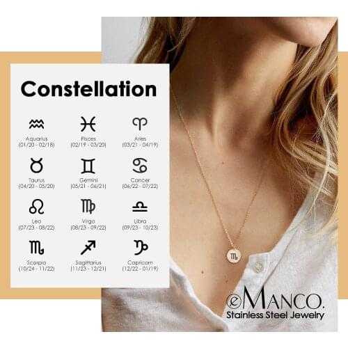 E-Manco Gold Color Stainless Steel Necklace for Women Trendy Penddants Choker Necklace women Fashion Necklace Jewelry
