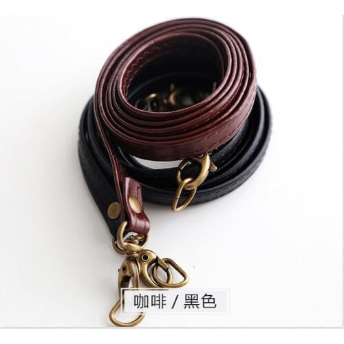 Colorful PU leather bag strap with vintage bronze color buckle clamp hardware accessories 120cm