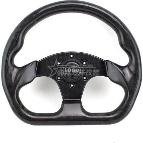 D-type 13 Inch Carbon Fiber D-type Flat Bottom Modified Racing Game Console Carbon Fiber Universal Steering Wheel