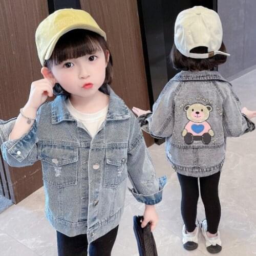 Girls Babys Coat Jacket Outwear 2021 Lapel Jean Winter Autumn Overcoat Top Zipper Cardigan Childrens Clothing