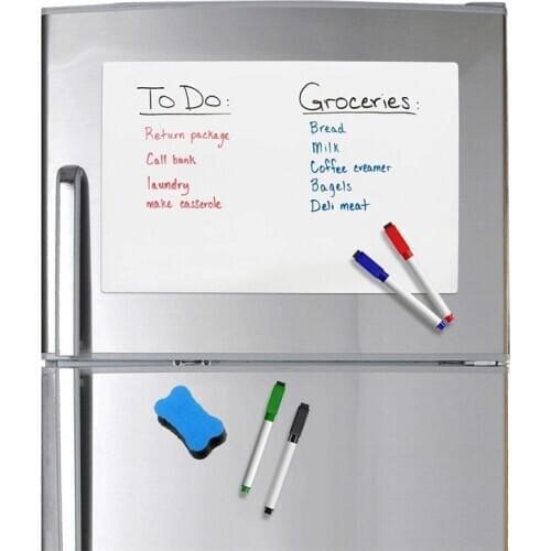 16.5"x11.5" Magnetic Dry Erase Whiteboard Sheet for Refrigerator 4 Magnetic Markers Magnetic Eraser Dry Erase Board A3 Size Note