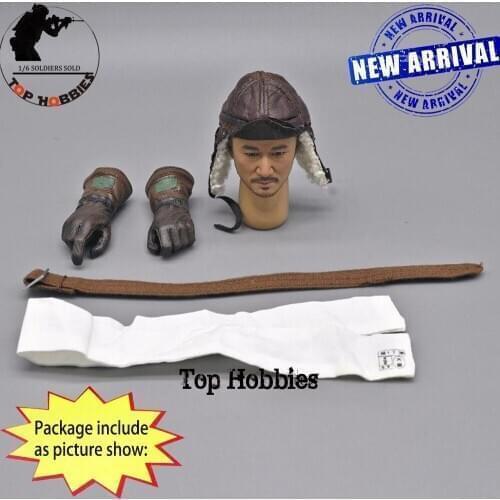 1/6 Scale Action Figure Military Uniform WWII Soldier Clothes Suit Japanese Army Pilot Leather Hat Gloves Fit 12Inch Body Figure