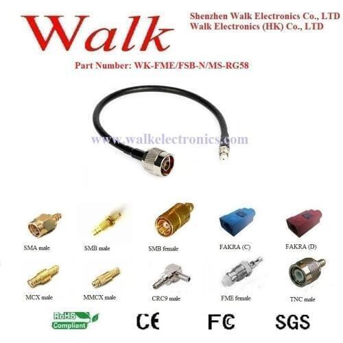 FME female N male rg58 cable, n fme rg58 cable, n connector interface cable