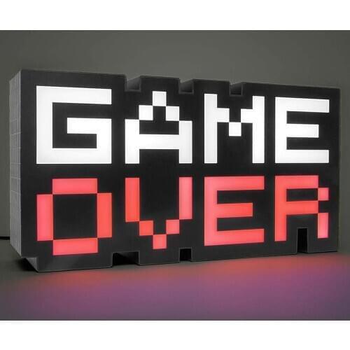 Voice Control GAME OVER Lamp Voice Control Atmosphere Neon Light Acrylic Game Icon Light Dimmable Lighting Club Decoration