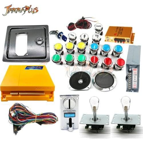 Arcade cabinet game kit 2020 in 1 Multigame PCB Board with happy joystick LED Buttons Power Supply Speaker 28P JAMMA Loom