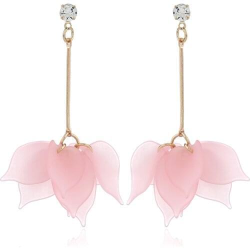 ISINYEE Fashion Leaf Flower Crystal Dangle Earring For Women Girls Elegant Long Earring Handmade Valentines Day Gifts Jewelry