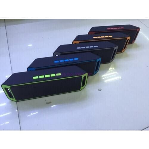 BY DHL 50pcs 2017 New SC208 Wireless Bluetooth 4.0 Speaker TF USB FM Radio Dual Speaker Bass Sound Stereo Subwoofer Speakers