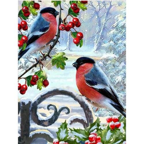 GATYZTORY Unframe Paint By Numbers On Canvas Animal DIY Adult Coloring By Numbers Bullfinch Acrylic Paint Handicraft Unique Gift