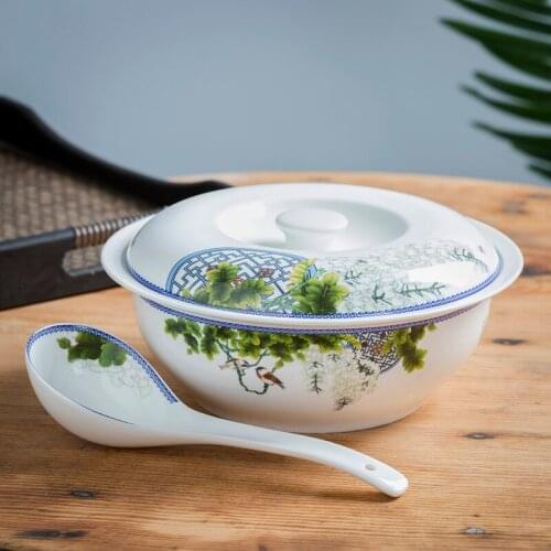Ceramic large-size vegetable soup bowl chinese household high-quality Bone China large soup bowl sauerkraut fish water vegetable