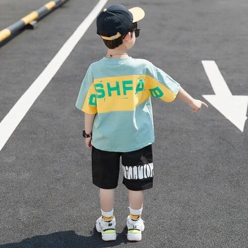Children Clothing Outfits Teen 5 6 7 8 9 10 11 12 Years Boys Clothes Set Short Sleeve T-Shirt +Pants Summer Kids Boy Sports Suit