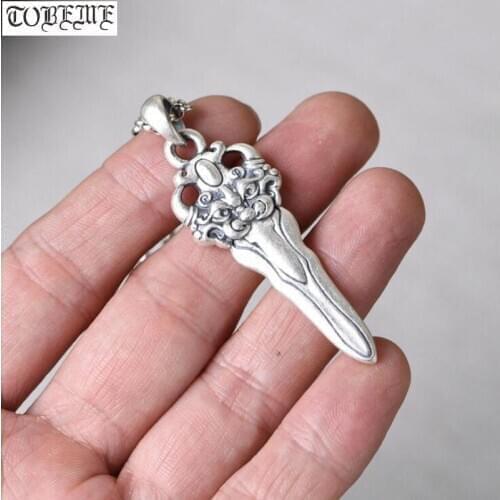 100% 990 Silver Pixiu Pendant Real Pure Silver Power Pixiu Sword Pendant Good Luck Pendant