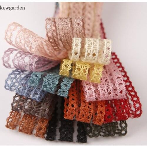 Kewgarden DIY Bowknot Needlework Accessories Craft Ribbons Stripe Hollow Ribbon 25mm 1" Handmade Tape Packing Riband 10 Yards