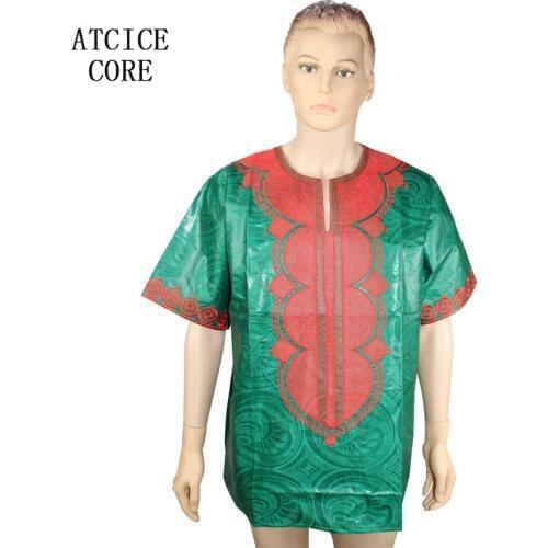 African bazin riche embroidery man shirt short sleeve LZ33