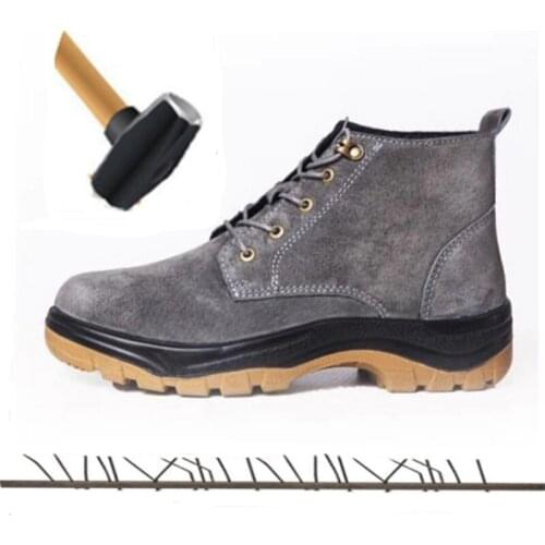 Genuine Leather Army Tactical Boots Men Work Safety Shoes High Waterproof Non-slip Trekking Sneakers Men Shoes Zapatillas Hombre