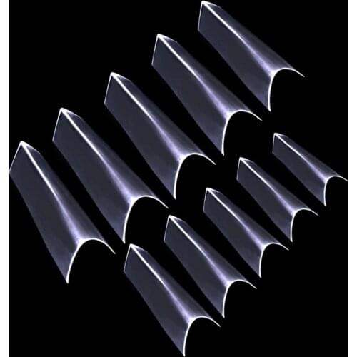 100pcs Acrylic False Ferrari Style Triangle Nails Full Cover Fake Nail Tips Clear Natural White Press On Nails UV Gel Polish