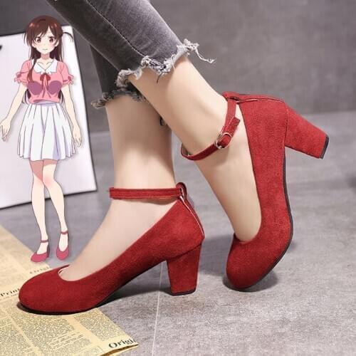 New Anime I Will Borrow Her Ichinose Chizuru Cosplay Shoes Kanojo Okarishi Mizuhara Chizuru High Heel Shoes Costume Accessory