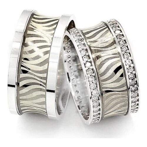 Couple Wedding Ring Sterling Silver 925 Woman And Man Luxury Jewelry Bands Fashion Engagement Anniversary Ancient Greek Model