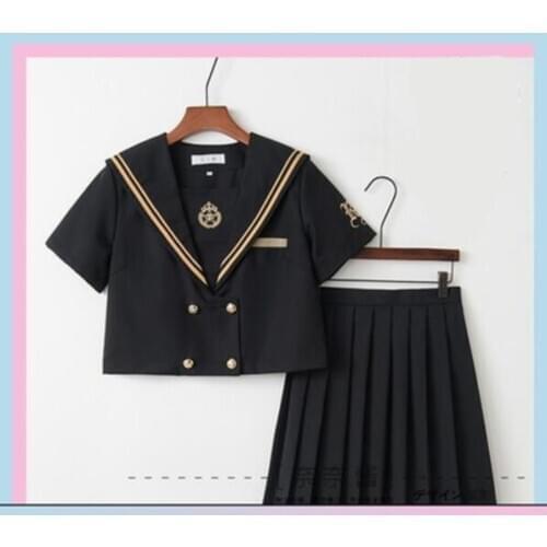 Single-breasted Jk School Uniform Cute Girl Daily Sailor Suit Dress Jpanese Kawaii Exquisite Embroidery Bowknot Preppy Suit
