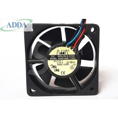 Wholesale FOR ADDA AD0612MB-C76GL 6020 DC 12V 0.13A 3-Pin 3-wire server inverter axial cooling fans