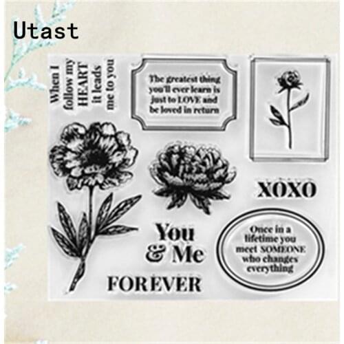 Love Flower Forever Clear Silicone Stamps /Transparent Rubber Stamp for DIY Scrapbooking /Photo Album Decorative Craft Making