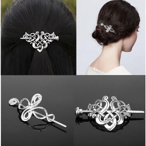Retro Knots Clips Hairpin Charm Alloy Hair Stick Womens Hair Accessories Vintage Geometrical Hair Clip Hair Accessories