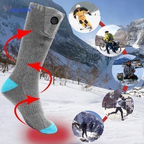 Christmas Gift 3.7V 4400mAh Rechargeable Heating Socks Washable Cotton Sport Heated Socks for Hunting Fishing Skiing Cycling