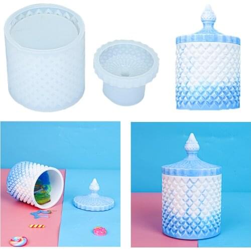 DIY Silicone Mold Cup With Lid Set Epoxy Resin Mould For Kitchenware Kitchen Accessories Family Decoration Casting Tool Handmade