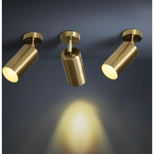 Modern Industrial Track Lamps Clothing Shop Background Wall Guide Light Led Ceiling Gold Copper Spotlights Lusters Fixtures