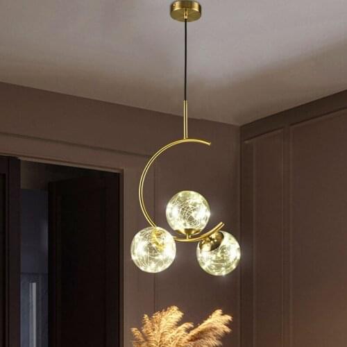 Modern Semicircle Gypsophila LED Pendant Lights Restaurant Living room Bedside Background Nordic Bar Suspension Pendant Light