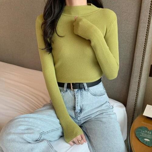 Sweaters Casual Top New Autumn Winter Turtleneck Pullovers Sweaters Primer shirt long sleeve Short Korean Slim-fit tight sweater