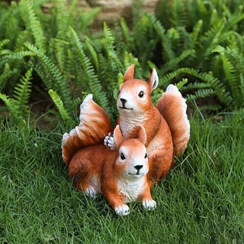 Tuin Decoratie Garden Outdoor Gardens Decoration Ogrod Sculpture Miniatuur Bloempot Tuinkabouter Poppenhuis Meubels Squirrel