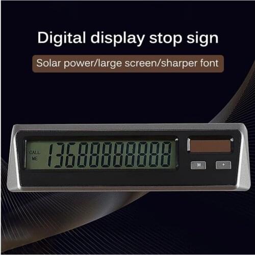 Solar Editable Temporary Parking Number Plate Sign Editable Digital Display LCD Screen Stop Plate Solar Luminous Car Supplies