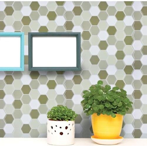 Mosaic Tile Wall Sticker Waterproof Backsplash For Kitchen,Self Adhesive Bathroom Wall Tile Sticker Decor Fake 3D 250*250mm