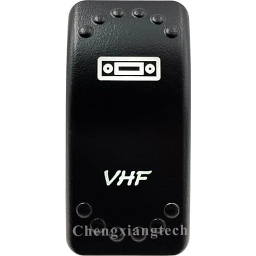 Dual White Led Light 12V 24V Car Boat Caravan Rocker Switch Laser Engraving VHF, 5 Pin On Off SPST Waterproof