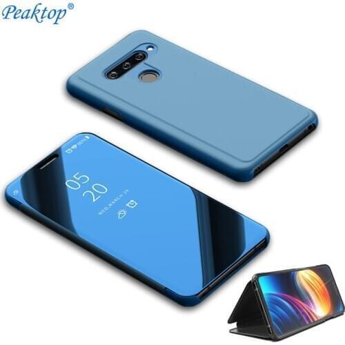 View Mirror Clear Smart Flip Case for LG G8 ThinQ V30 V40 Leather Phone Case for LG V40 ThinQ V30 Plus Stand Phone Bag