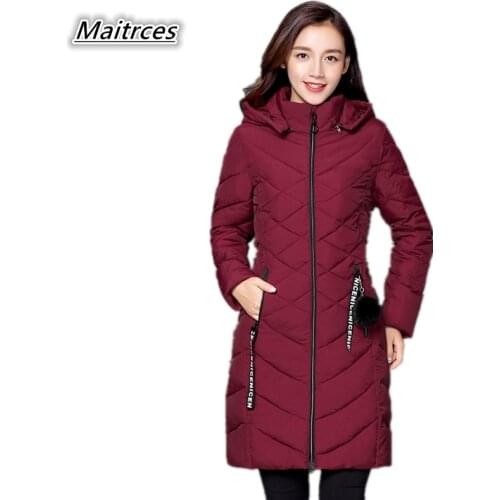 2018 Winter Jacket Women Thick Down Cotton Parkas Ladies Large Size Loose Warm Jacket Fashion Female Hooded Coats MF010