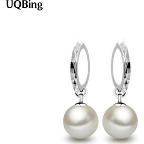 Fashion Silver Color Luxury Pearl Dangle Earrings Women Pendientes Jewelry