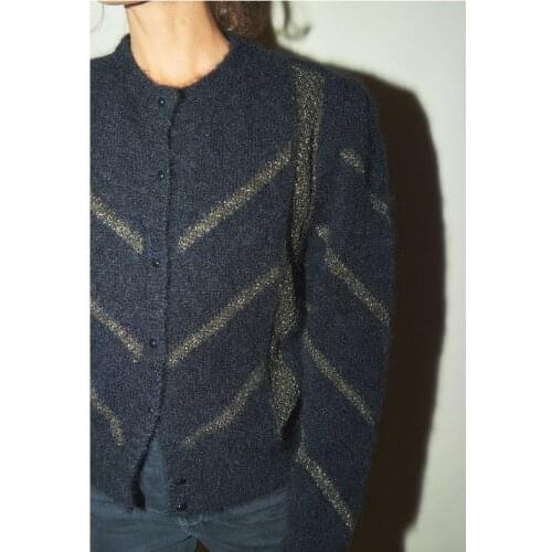 Women Sweater 2020 Spring and Summer New Mohair Puff Sleeves Loose Version Knitted Cardigan