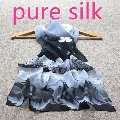 100% pure silk georgette scarf color:as pictures,34*155cm women