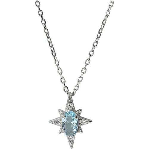 925 Sterling Silver Star Charm Necklace For Women Creative Chain Pendant Elegant Party Fashion Jewelry Choker dz777