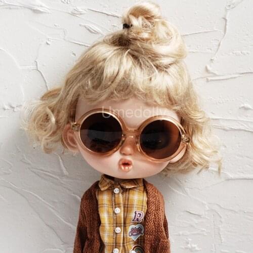 1 Pair Fashion Geometry Sunglasses Sun Glasses for Blyth Doll